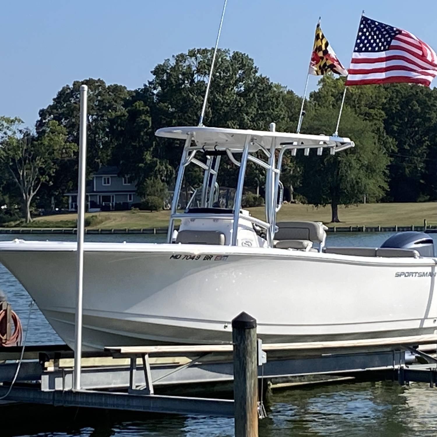 Title: American Standard - On board their Sportsman Heritage 231 Center Console - Location: Solomons Island MD. Participating in the Photo Contest #SportsmanNovember2023