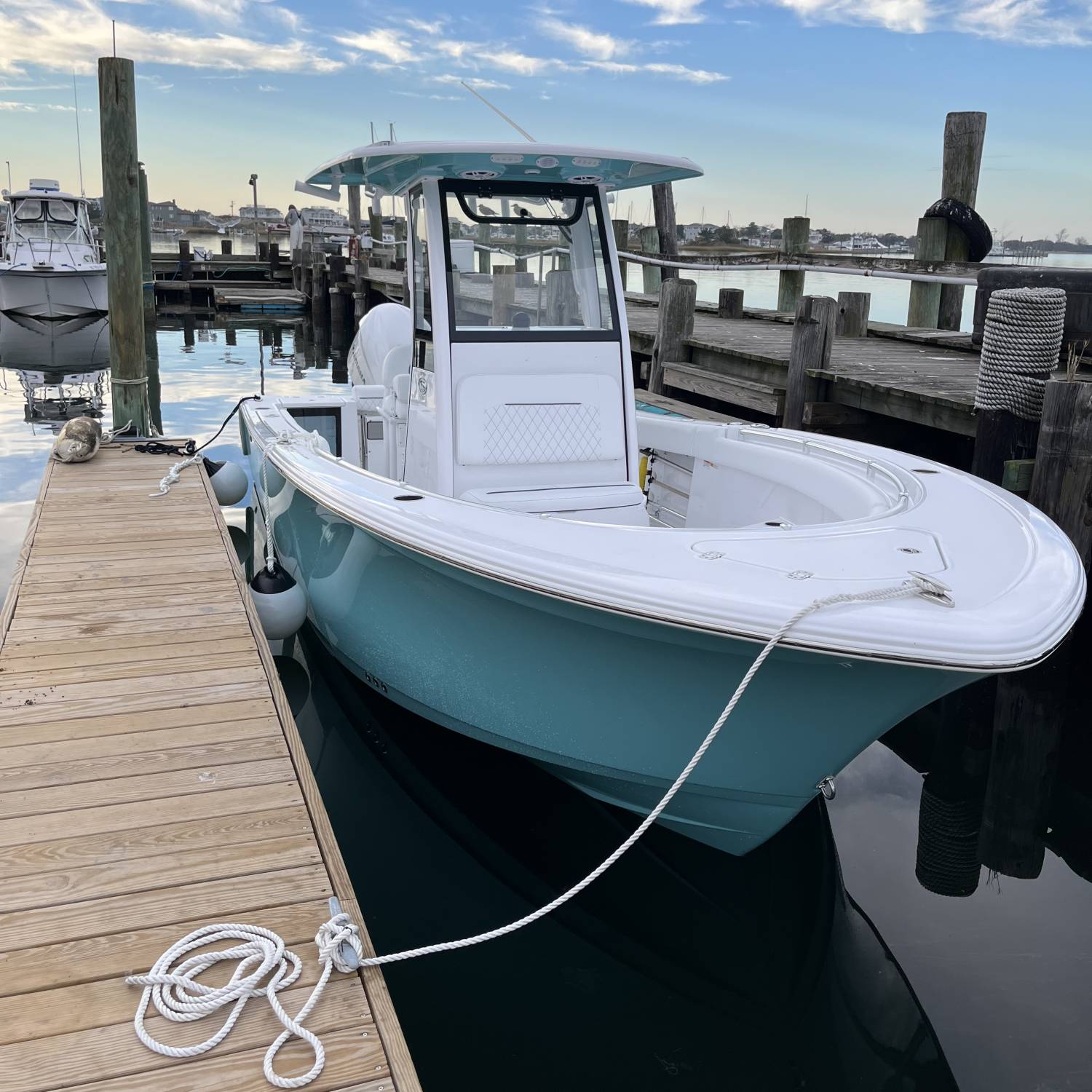 Title: NJ fall striper run - On board their Sportsman Open 232 Center Console - Location: barnegate light nj. Participating in the Photo Contest #SportsmanNovember2023