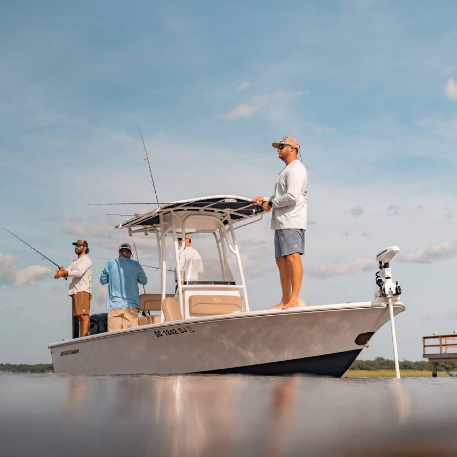 Title: Another day on the Jobsite. - On board their Sportsman Masters 227 Bay Boat - Location: Charleston SC. Participating in the Photo Contest #SportsmanSeptember2023
