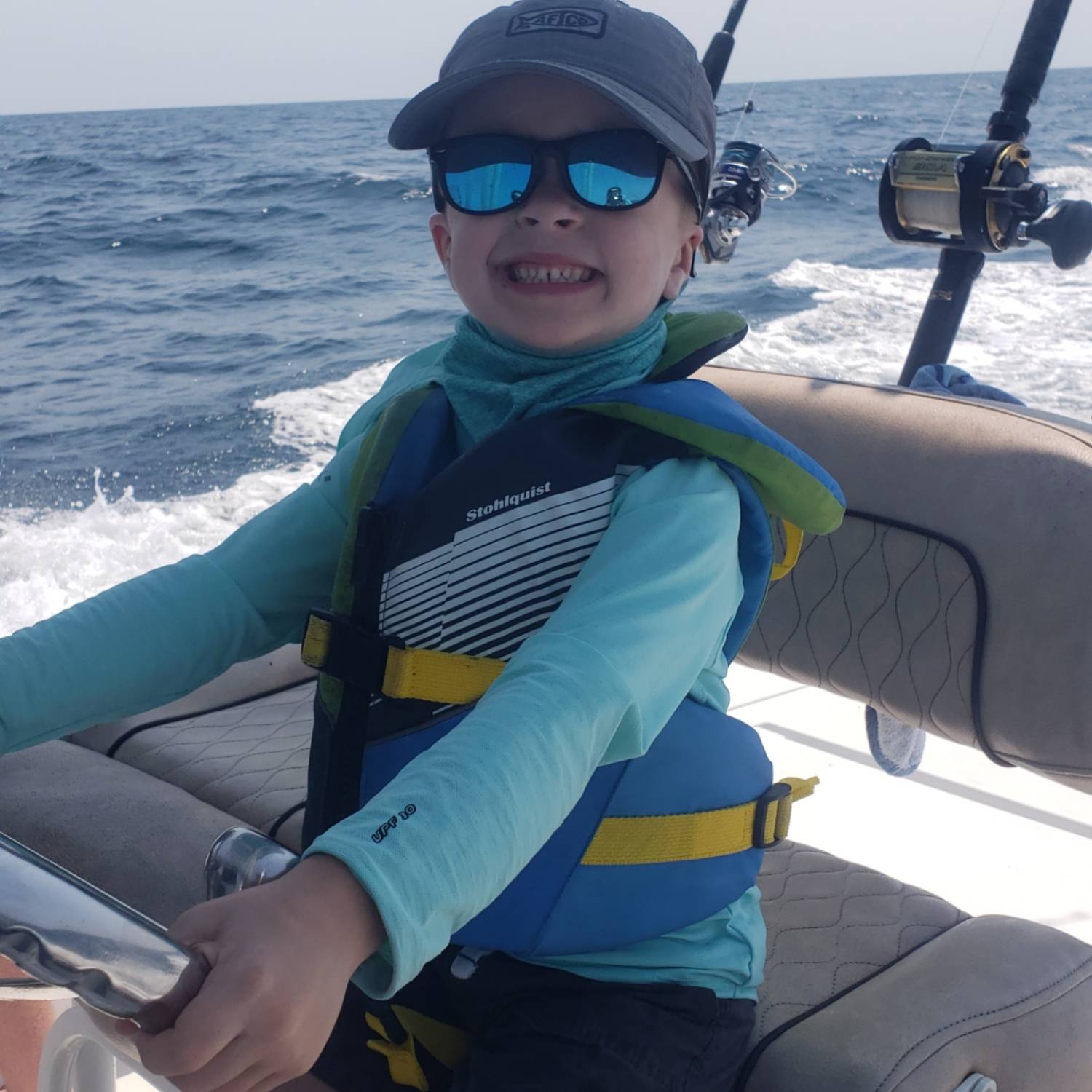 Spent the day offshore with my little skipper. He was at the helm for most of the day and loved...
