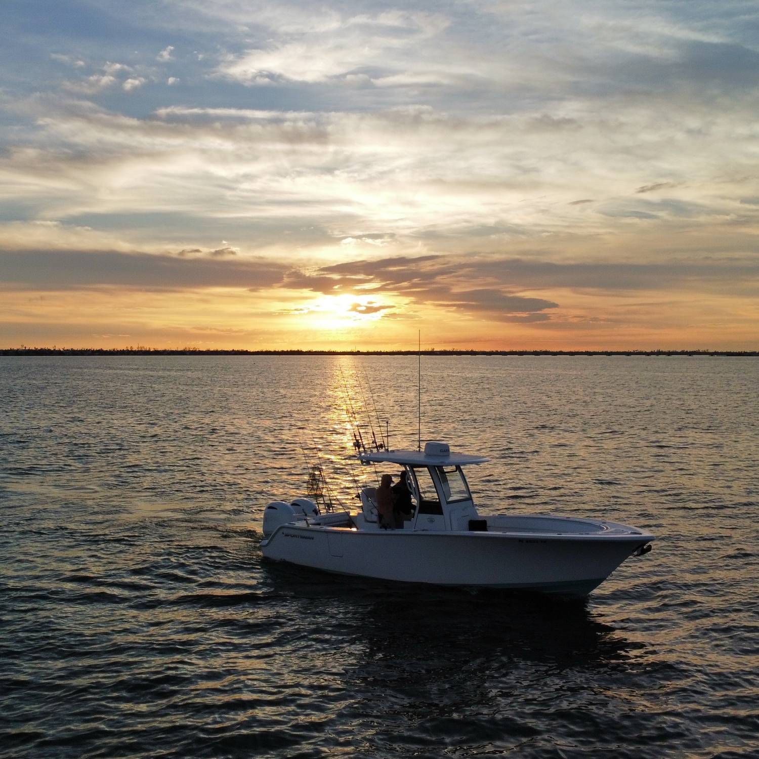 We decided to bring the drone out while coming back in from the boat’s first day offshore.