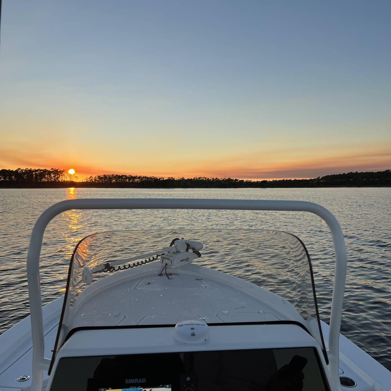 Enjoying the sunset after a long day of fishing!