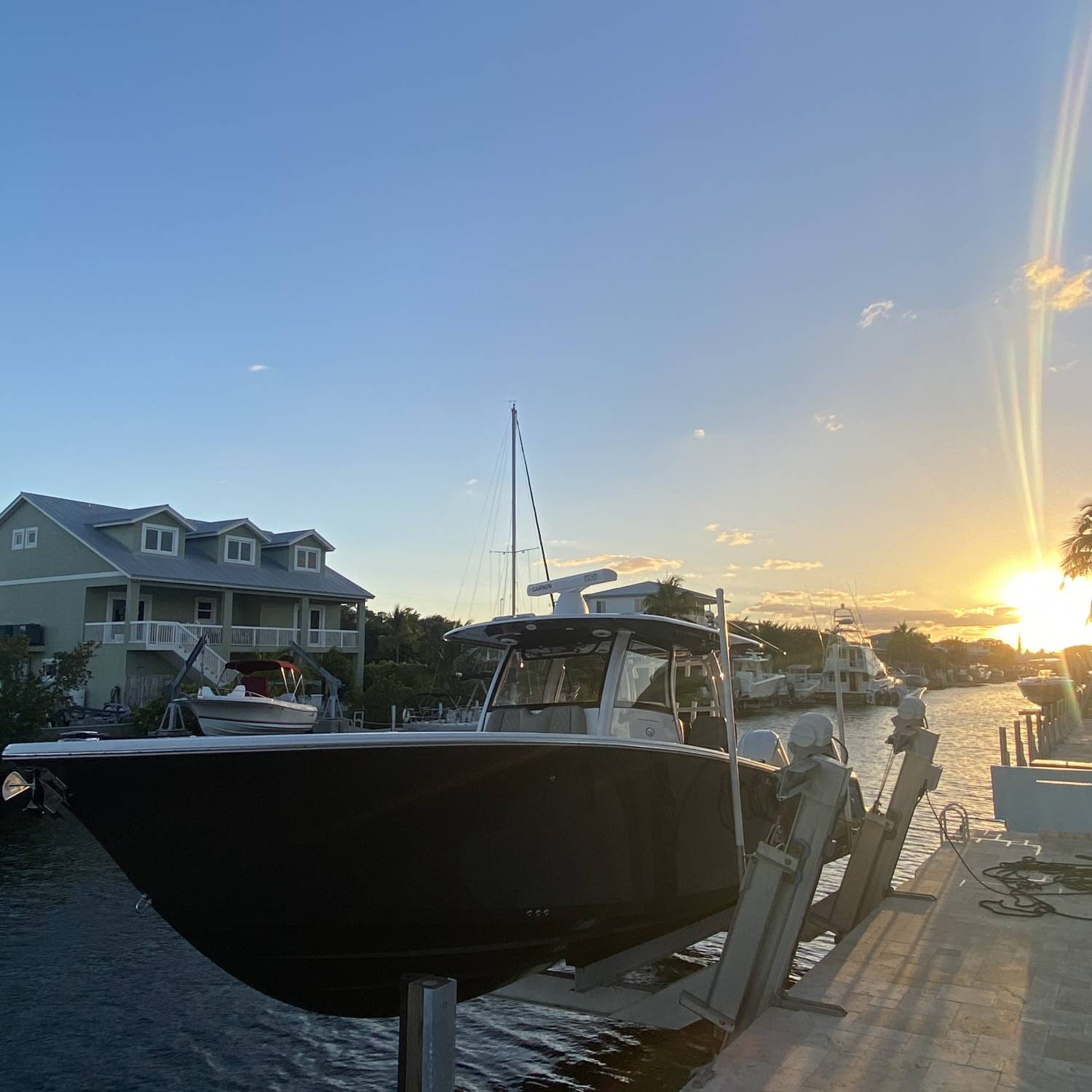 Title: Sunset - On board their Sportsman Open 352 Center Console - Location: Key largo. Participating in the Photo Contest #SportsmanJune2023