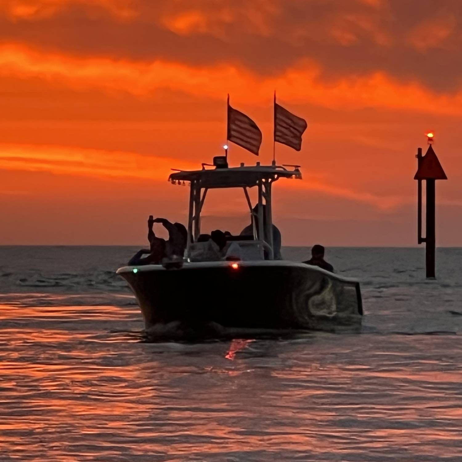 Never tire of sunsets on the boat.