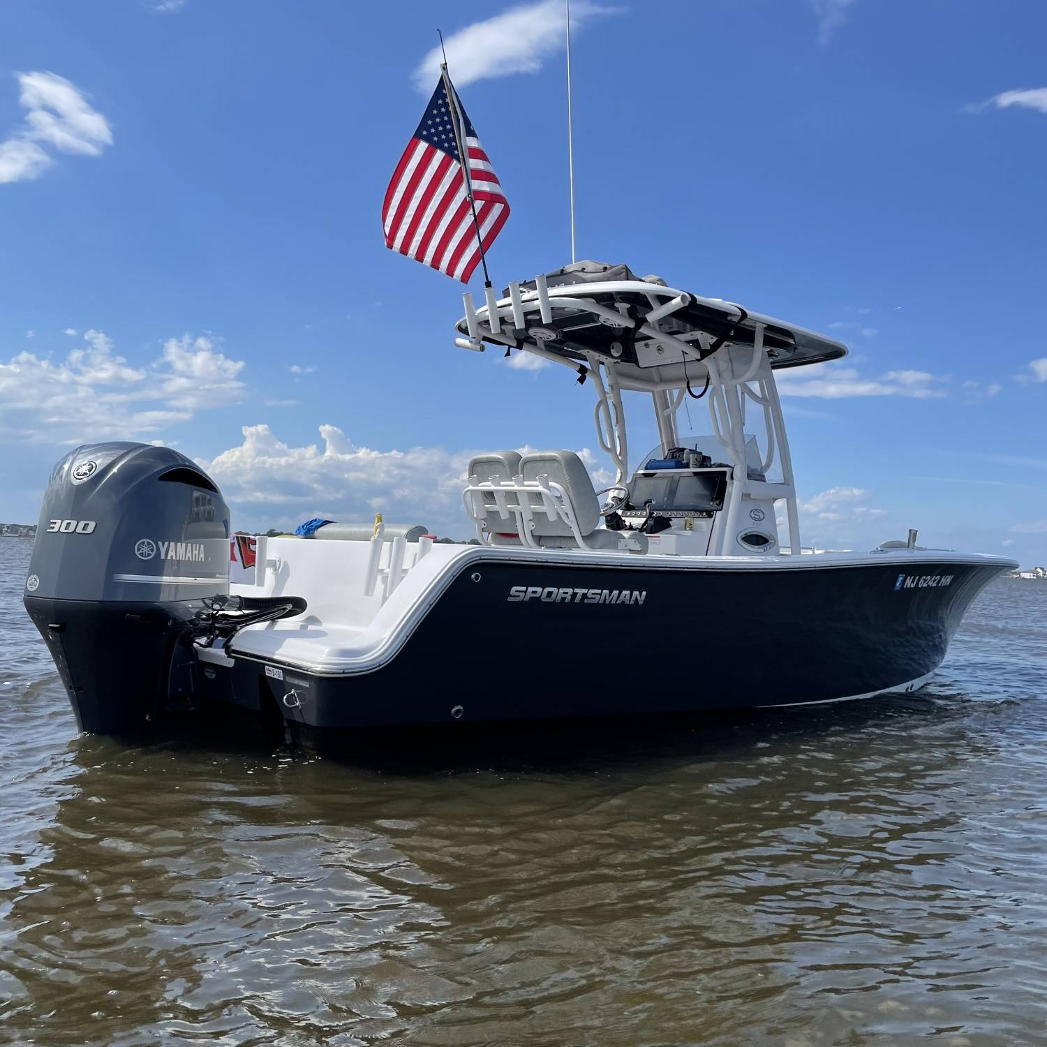 Title: Bay Day - On board their Sportsman Open 242 Center Console - Location: Brick, NJ. Participating in the Photo Contest #SportsmanJune2023
