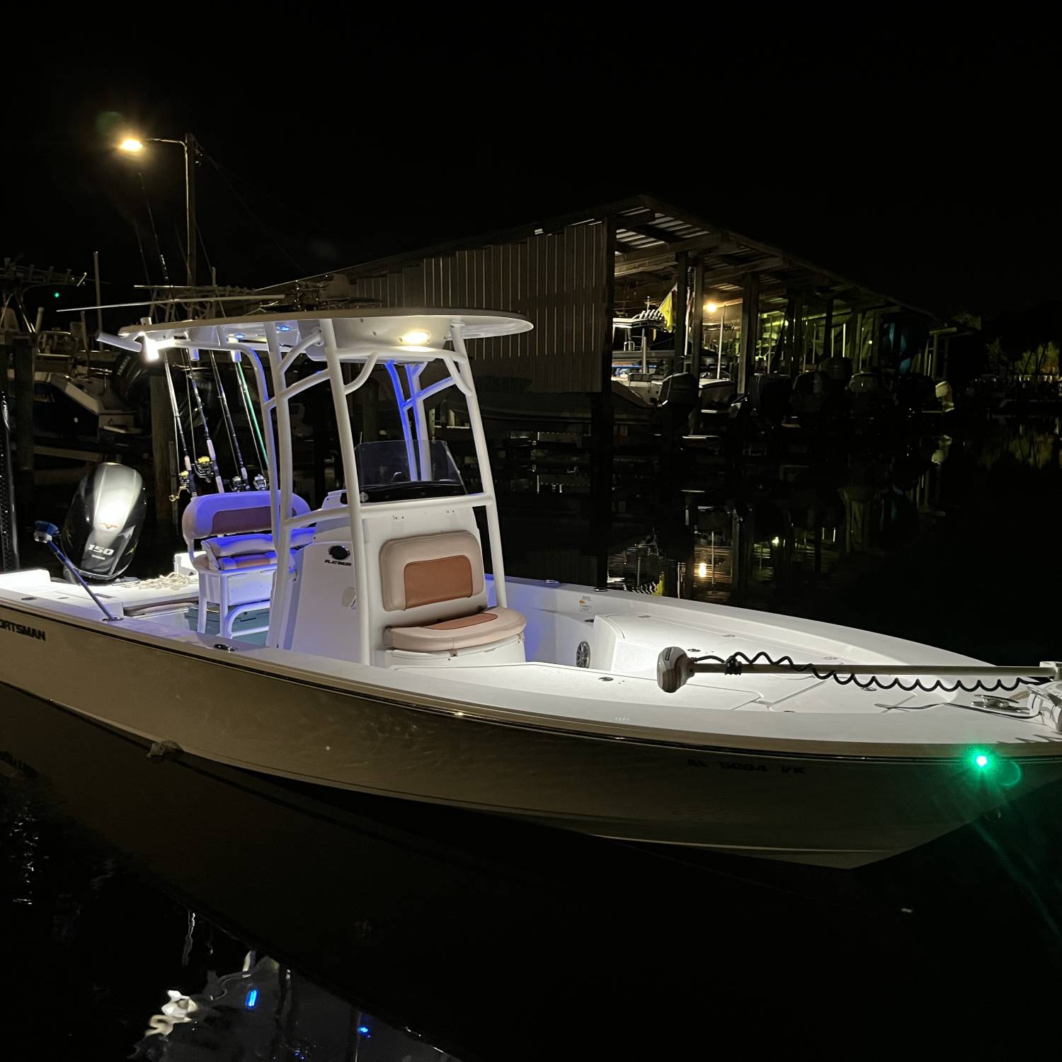 Title: Christmas in July - On board their Sportsman Masters 227 Bay Boat - Location: Oneills Marina - St. Pete. Participating in the Photo Contest #SportsmanJune2023