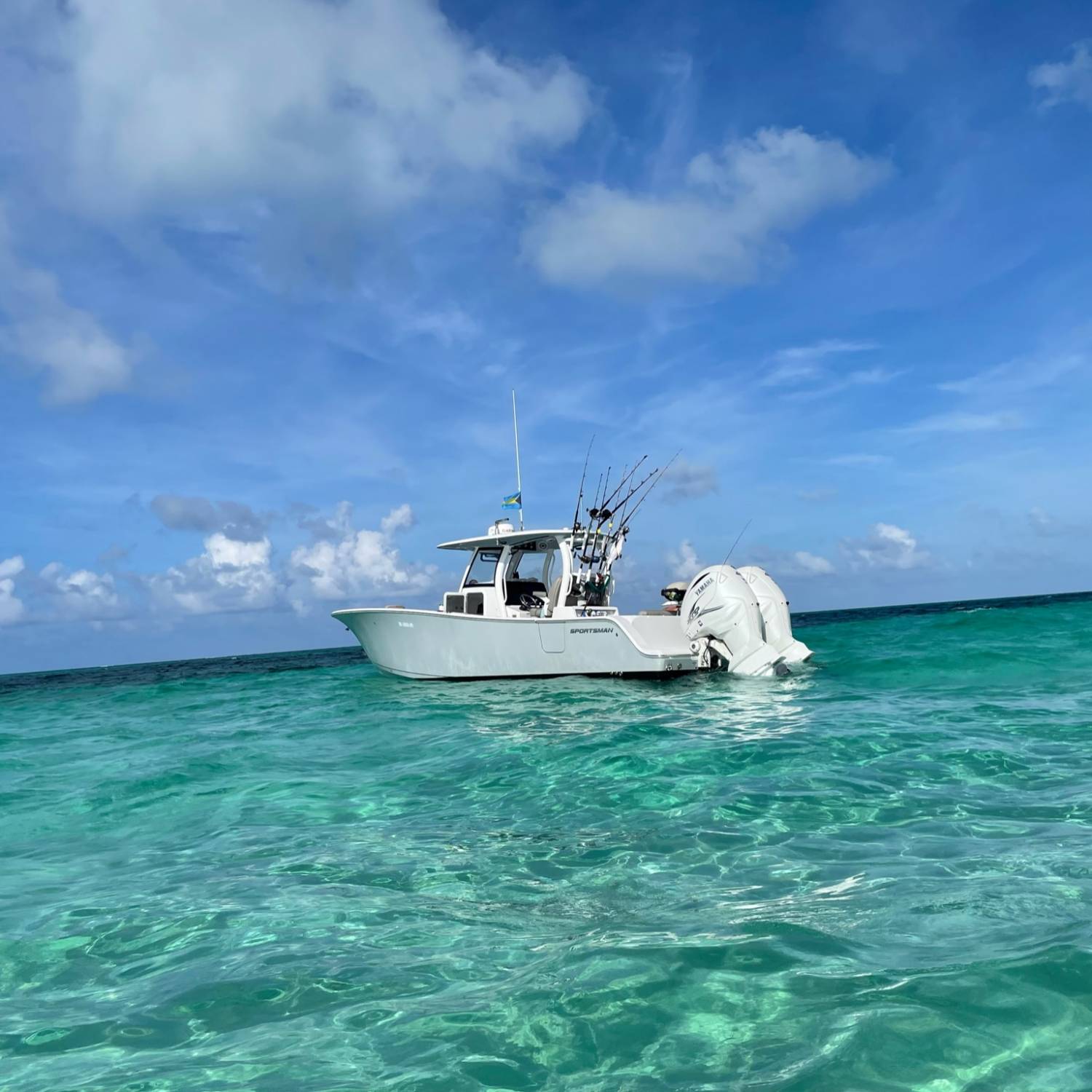 Title: Island Time - On board their Sportsman Open 322 Center Console - Location: Nunjack Cay, Bahamas. Participating in the Photo Contest #SportsmanMarch2023