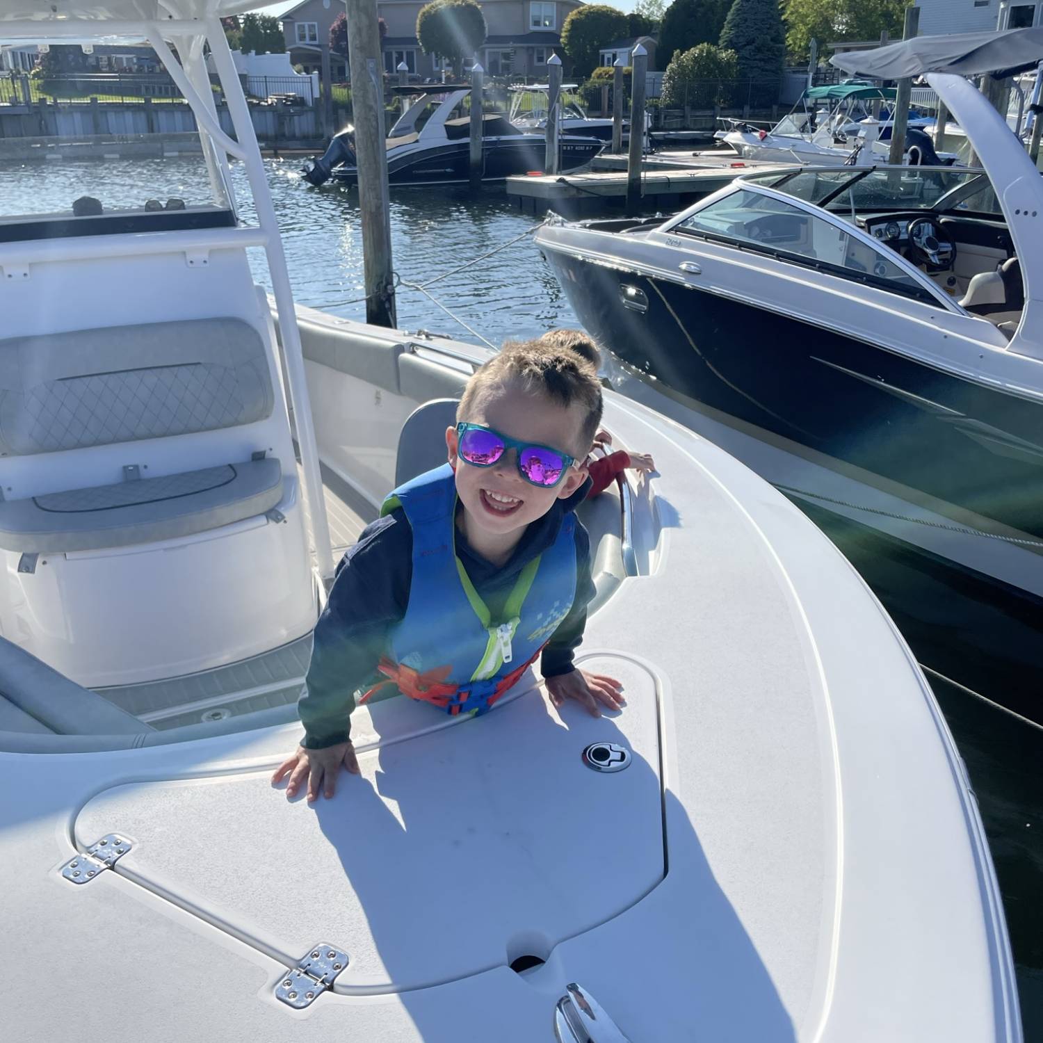 Title: Sunday fun days - On board their Sportsman Open 232 Center Console - Location: Massapequa, New York. Participating in the Photo Contest #SportsmanMay2023