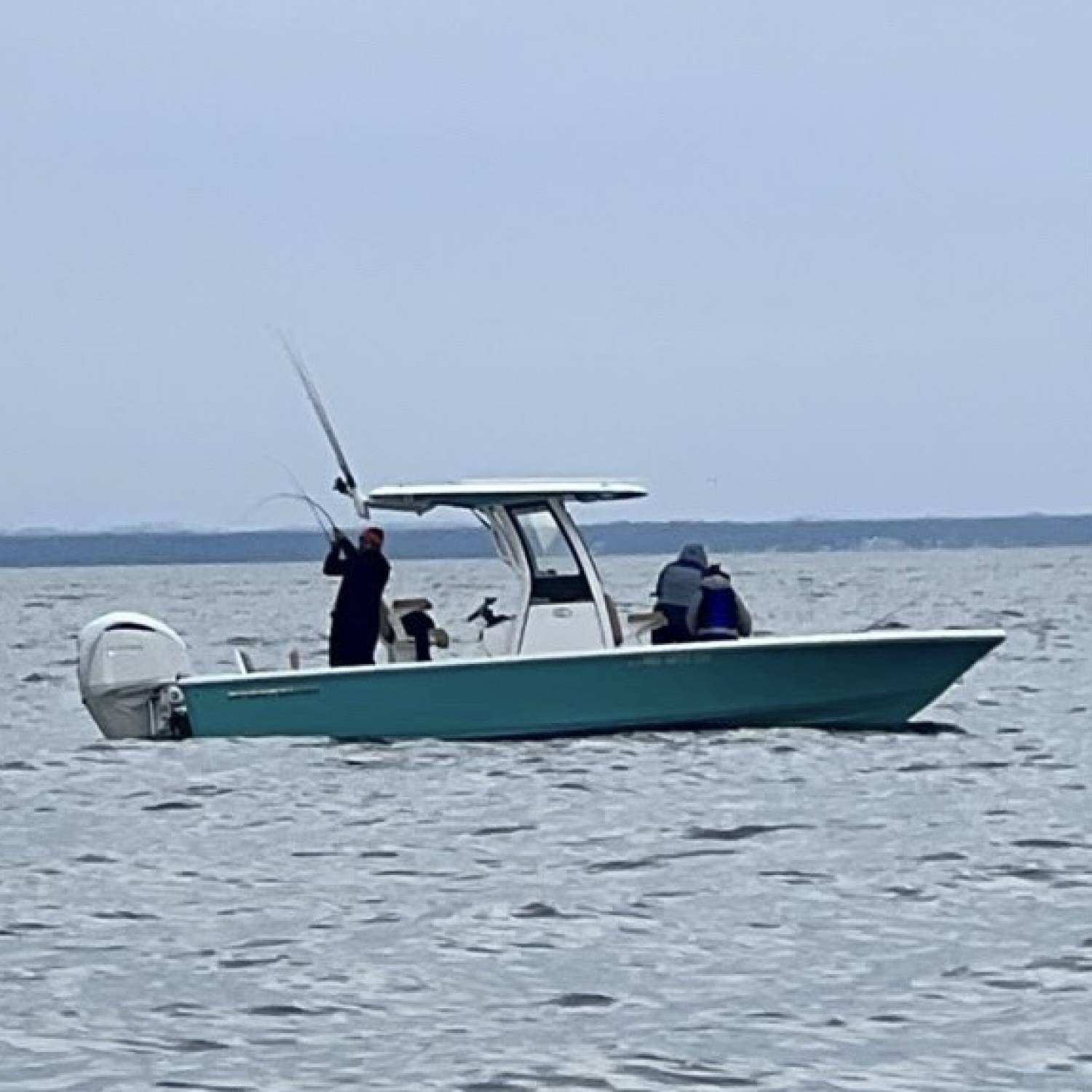 Title: Edwards - On board their Sportsman Masters 247OE Bay Boat - Location: Chesapeake bay. Participating in the Photo Contest #SportsmanApril2024