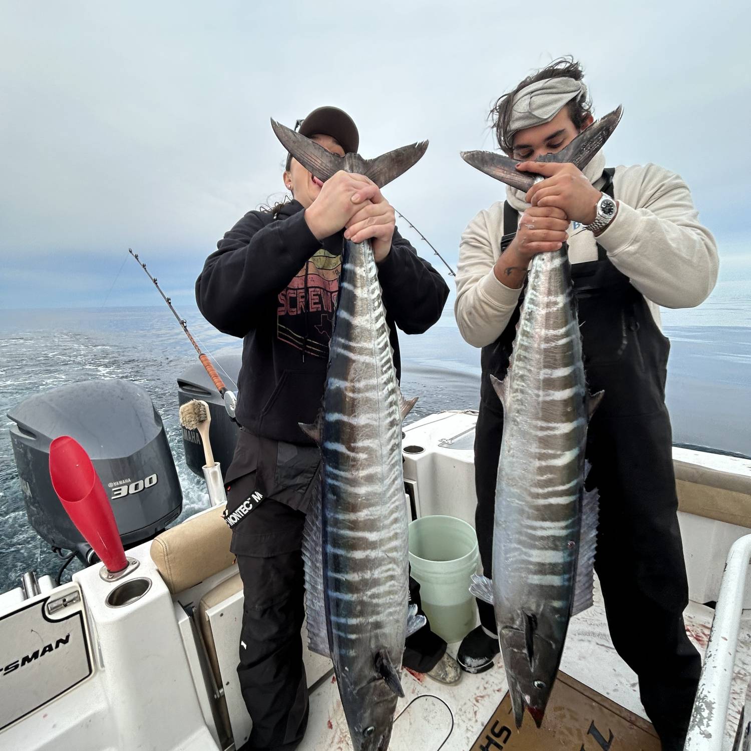 Doubled up on TX winter wahoo on a crazy hot bite and the calmest seas we could have.