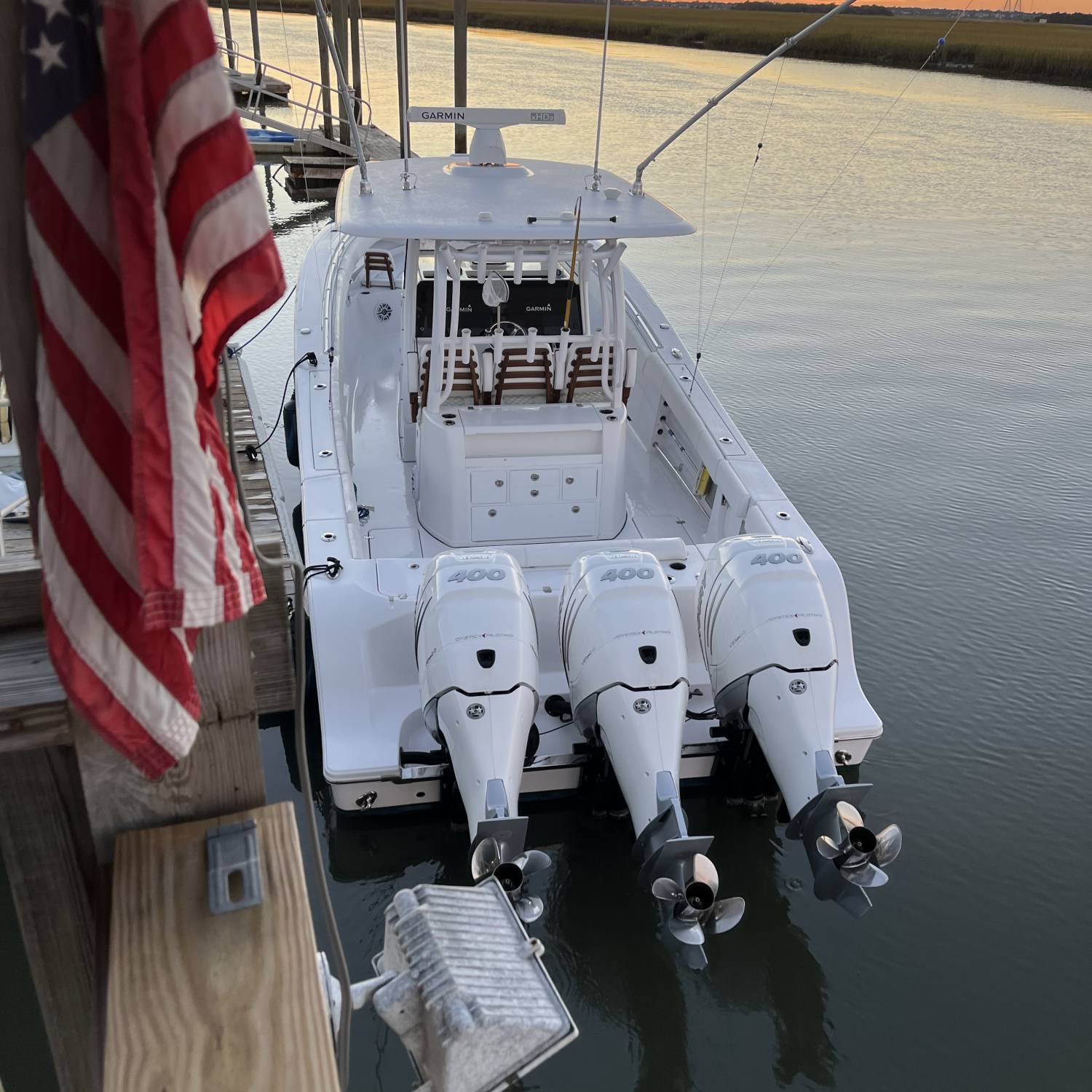 Title: Sunset sportsman - On board their Sportsman Open 352 Center Console - Location: Sullivans island. Participating in the Photo Contest #SportsmanJanuary2024