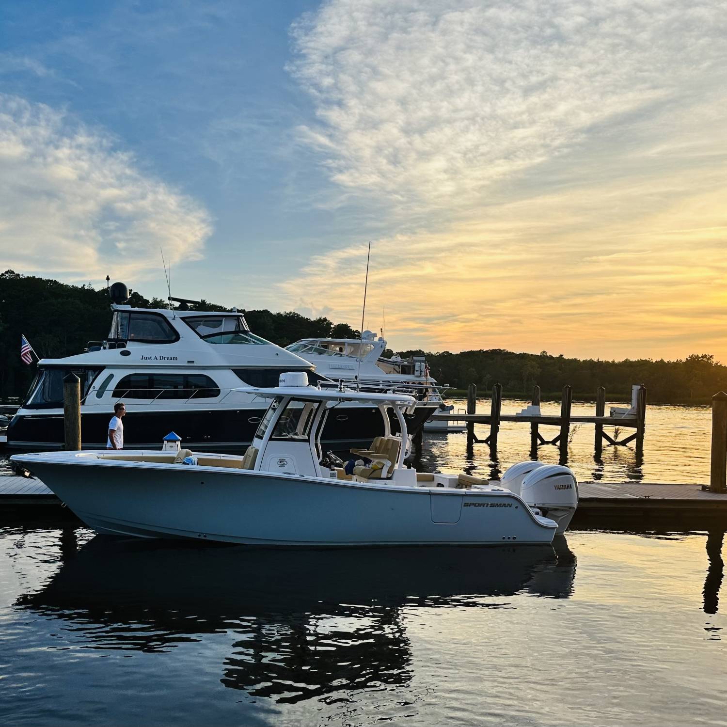 Beautiful sunset with a beautiful boat.