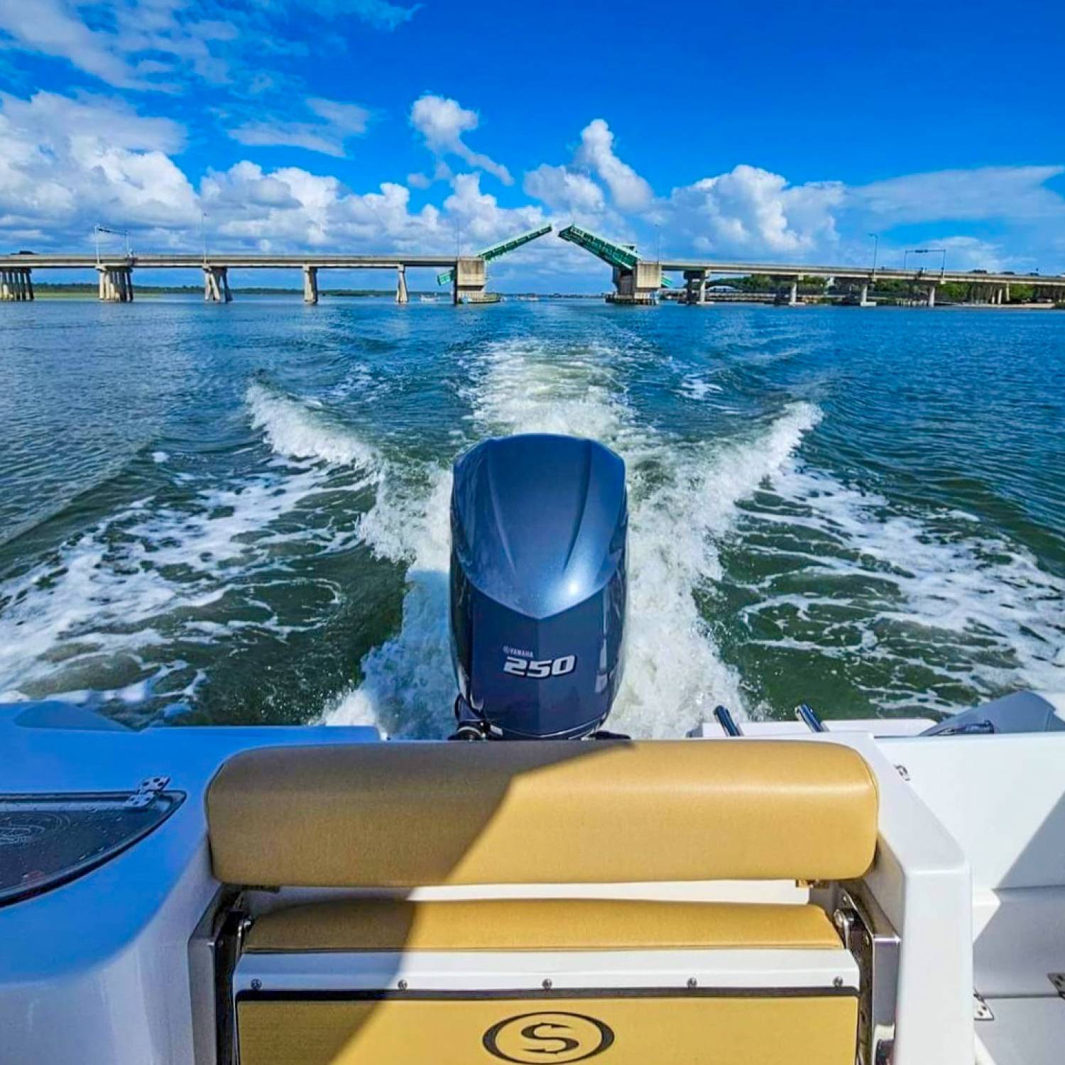 Open drawbridge view from our cherished Open 232.