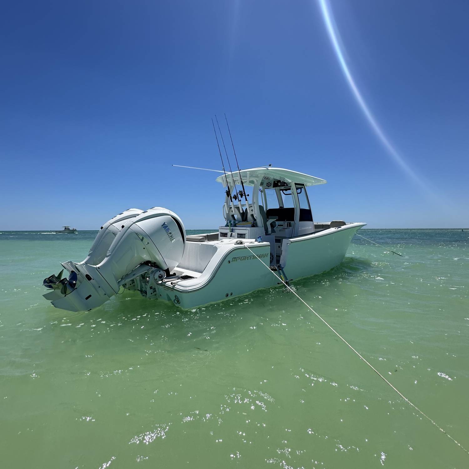 Title: 282 at sandbar - On board their Sportsman Open 282 Center Console - Location: Islamorada sandbar. Participating in the Photo Contest #SportsmanMay2024