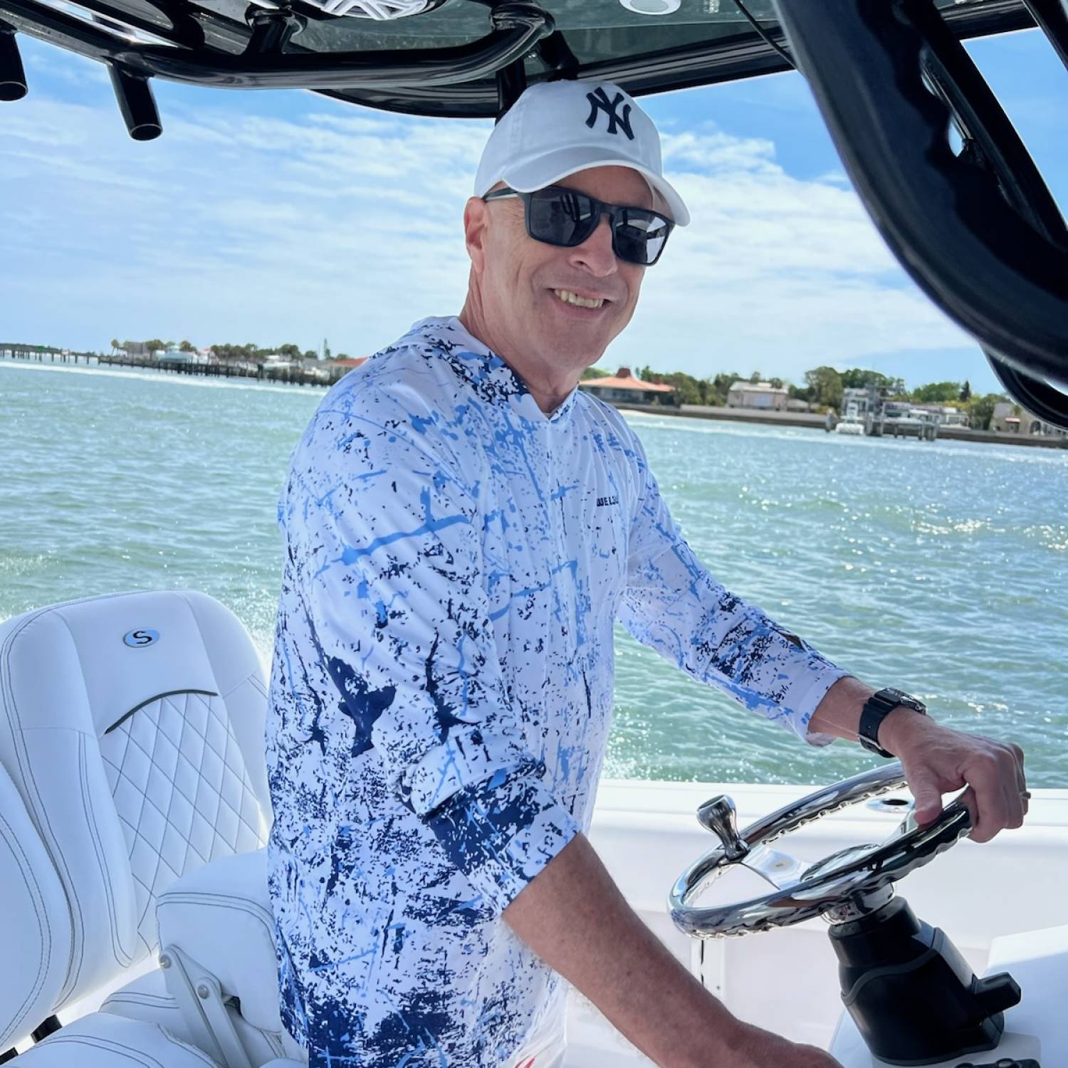Title: Love the ride! - On board their Sportsman Open 252 Center Console - Location: St. AUGUSTINE. Participating in the Photo Contest #SportsmanAugust2025