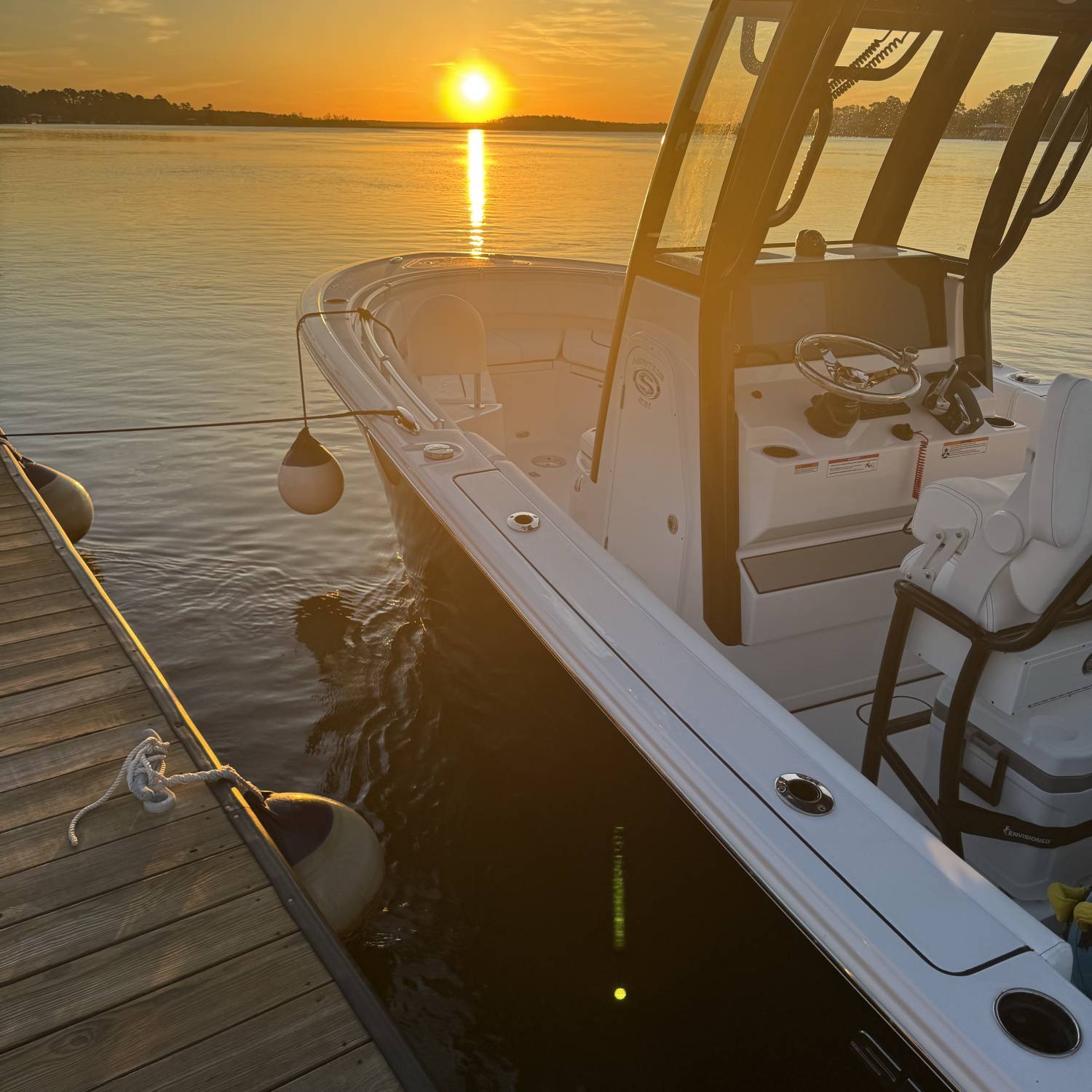 Early morning sunrise from our dock on the Wando River.