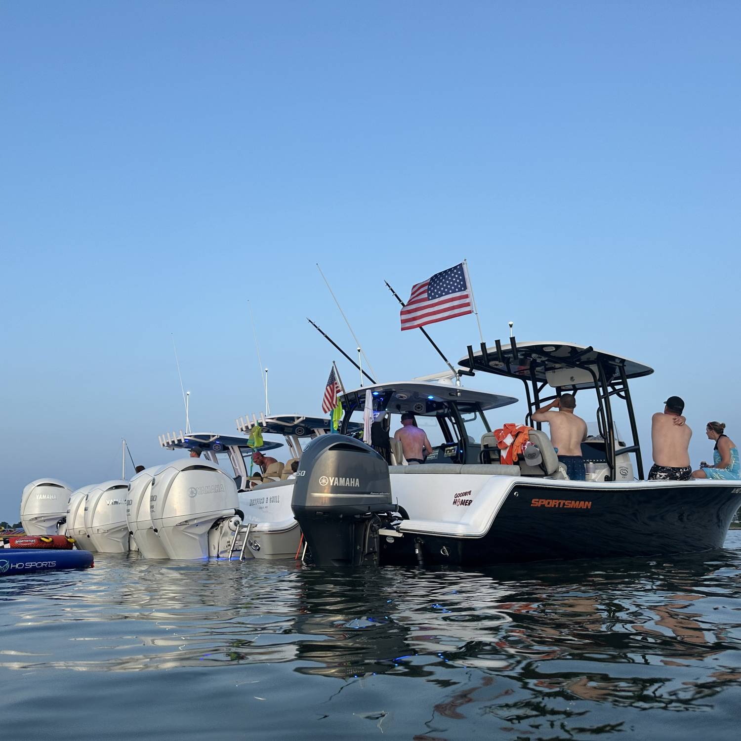 Title: 4th of July Tie-up - On board their Sportsman Heritage 231 Center Console - Location: Middle River, Maryland. Participating in the Photo Contest #SportsmanJuly2025