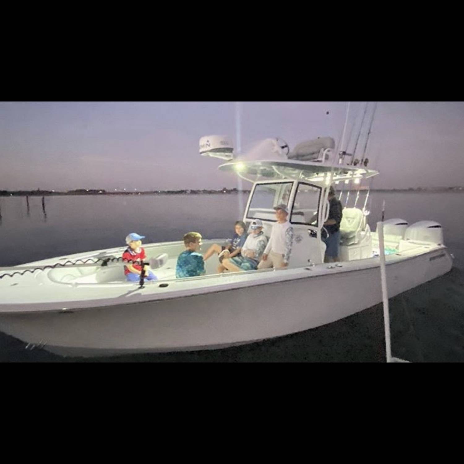 The boys are settling in for the ride off shore!