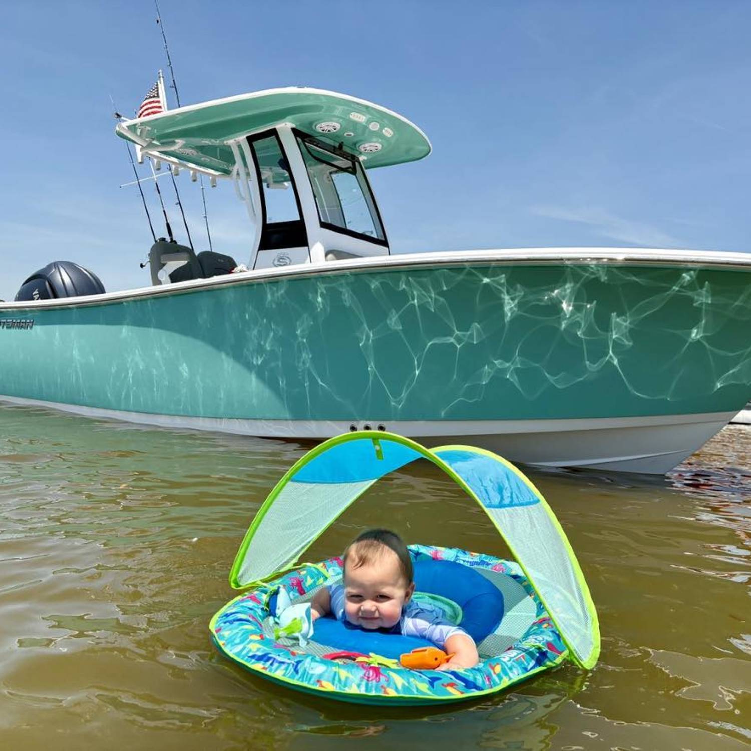 Carter Wade Jarrell 8 months old enjoying the water.