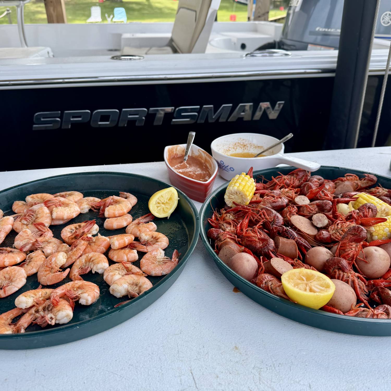 Title: Mud Bugs and Bay Boats - On board their Sportsman Masters 227 Bay Boat - Location: Logan Martin Lake, AL. Participating in the Photo Contest #SportsmanJune2025