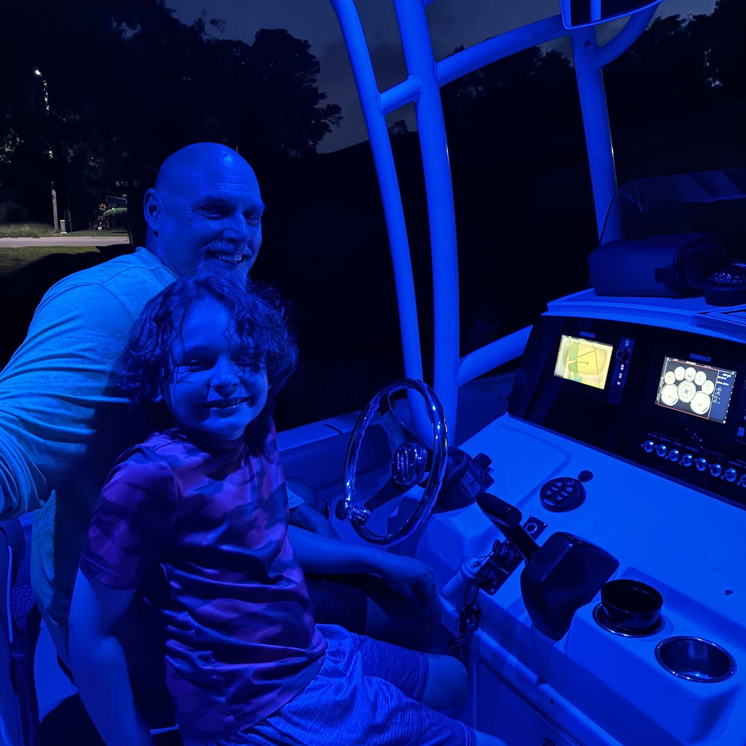 Me and my boy chilling at the helm